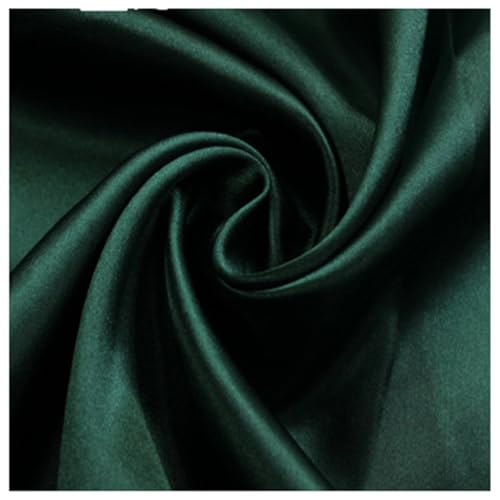 AMateschitz Satin-Stoff Stofffutter Futterstoff Meterware Weiches Polyester Stoff Baumwollstoff Stoff zum Nähen Einfarbig in 28 Farben für Kleider Jacken Mäntel Hosen Röcke Möbel Dunkelgrün 5M*1.5M von AMateschitz