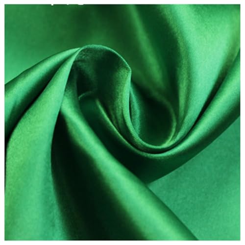 AMateschitz Satin-Stoff Stofffutter Futterstoff Meterware Weiches Polyester Stoff Baumwollstoff Stoff zum Nähen Einfarbig in 28 Farben für Kleider Jacken Mäntel Hosen Röcke Möbel Grün 1M*1.5M von AMateschitz