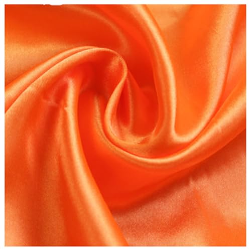 AMateschitz Satin-Stoff Stofffutter Futterstoff Meterware Weiches Polyester Stoff Baumwollstoff Stoff zum Nähen Einfarbig in 28 Farben für Kleider Jacken Mäntel Hosen Röcke Möbel Orange 5M*1.5M AMateschitz Satin-Stoff Stofffutter Futterstoff Meterware Weiches Polyester Stoff Baumwollstoff Stoff zum Nähen Einfarbig in 28 Farben für Kleider Jacken Mäntel Hosen Röcke Möbel Orange 5M*1.5M von AMateschitz