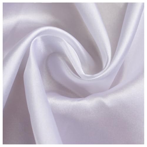 AMateschitz Satin-Stoff Stofffutter Futterstoff Meterware Weiches Polyester Stoff Baumwollstoff Stoff zum Nähen Einfarbig in 28 Farben für Kleider Jacken Mäntel Hosen Röcke Möbel Weiß#1 1M*1.5M AMateschitz Satin-Stoff Stofffutter Futterstoff Meterware Weiches Polyester Stoff Baumwollstoff Stoff zum Nähen Einfarbig in 28 Farben für Kleider Jacken Mäntel Hosen Röcke Möbel Weiß#1 1M*1.5M von AMateschitz
