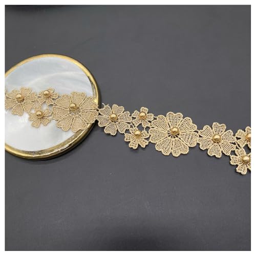 AMateschitz Spitzenborte mit Goldfarbenen Perlen Vintage Spitzenband Spitze-Borten mit Blumenmuster Stickerei Spitzenband Perlenspitze Spitzenbesatz Blume Spitze Band #5 Roségold 1 Yard AMateschitz Spitzenborte mit Goldfarbenen Perlen Vintage Spitzenband Spitze-Borten mit Blumenmuster Stickerei Spitzenband Perlenspitze Spitzenbesatz Blume Spitze Band #5 Roségold 1 Yard von AMateschitz