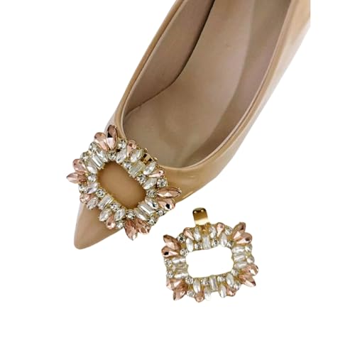 AMateschitz Strass Kristall Metall Schuhclips Pferdeaugenform Schuhschnallen Glitzer Rhinestone Schuhclips Kristall-Schuhklammern Dekorative Schuh Schmuckclips für Damen-High-Heels Champagner 2 Stück AMateschitz Strass Kristall Metall Schuhclips Pferdeaugenform Schuhschnallen Glitzer Rhinestone Schuhclips Kristall-Schuhklammern Dekorative Schuh Schmuckclips für Damen-High-Heels Champagner 2 Stück von AMateschitz