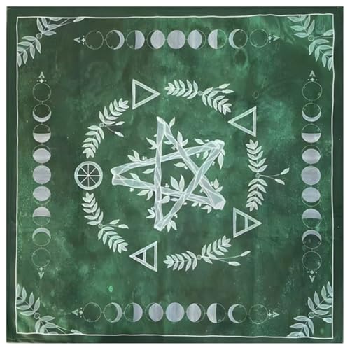 AMateschitz Tarot Tischdecke Altartuch 60 * 60CM Tischtuch Tarot-Spiel-Requisite, Tarotkarten, 12 Konstellation, Pentagramm, Astrologie, Quadrat für Enthusiasten Grün Pentagramm Baby-Samt AMateschitz Tarot Tischdecke Altartuch 60 * 60CM Tischtuch Tarot-Spiel-Requisite, Tarotkarten, 12 Konstellation, Pentagramm, Astrologie, Quadrat für Enthusiasten Grün Pentagramm Baby-Samt von AMateschitz