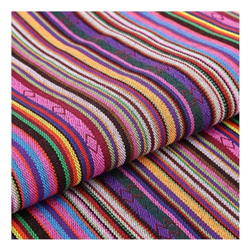 AMateschitz Vintage Jacquard Stoffe Ethnischer Stil Patchwork Stoffe Ethno Drucken Möbelstoff Exotischer Blumenmuster Dekostoffe Meterware, Für Heimdekoration Nähen Quilt DIY Lila 1M von AMateschitz