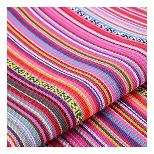 AMateschitz Vintage Jacquard Stoffe Ethnischer Stil Patchwork Stoffe Ethno Drucken Möbelstoff Exotischer Blumenmuster Dekostoffe Meterware, Für Heimdekoration Nähen Quilt DIY Rosa 1M von AMateschitz