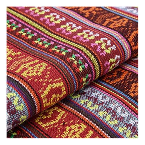 AMateschitz Vintage Jacquard Stoffe Ethnischer Stil Patchwork Stoffe Ethno Drucken Möbelstoff Exotischer Blumenmuster Dekostoffe Meterware, Für Heimdekoration Nähen Quilt DIY Rot 1M AMateschitz Vintage Jacquard Stoffe Ethnischer Stil Patchwork Stoffe Ethno Drucken Möbelstoff Exotischer Blumenmuster Dekostoffe Meterware, Für Heimdekoration Nähen Quilt DIY Rot 1M von AMateschitz