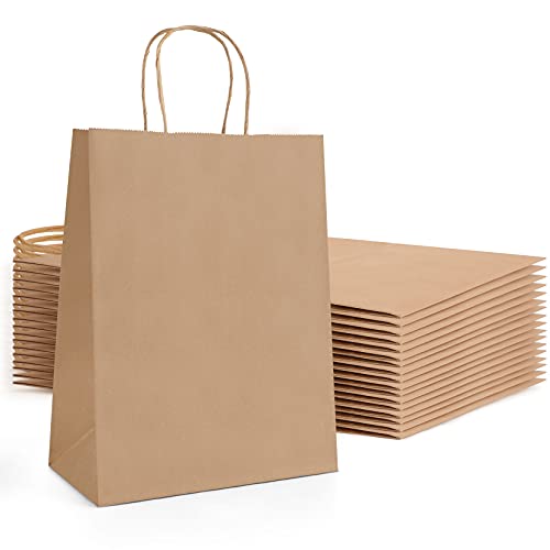 AN HUI MING 25 Stück Papiertüten mit Henkel, Geschenktüten Papier,Papiertüten Braun,Kleine Geschenktüten, 18 * 10 * 25 cm Kraftpapier tüten AN HUI MING 25 Stück Papiertüten mit Henkel, Geschenktüten Papier,Papiertüten Braun,Kleine Geschenktüten, 18 * 10 * 25 cm Kraftpapier tüten von AN HUI MING