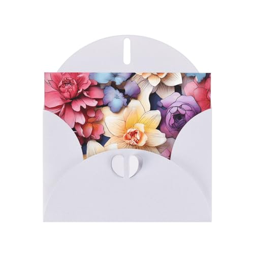 ANABPRMA Bunte Blumenmotive, doppelseitiger Glitzer-Karton, Einladungen für Weihnachten, Geburtstag, Valentinstag, Hochzeit und Party, Umschläge im Lieferumfang enthalten von ANABPRMA