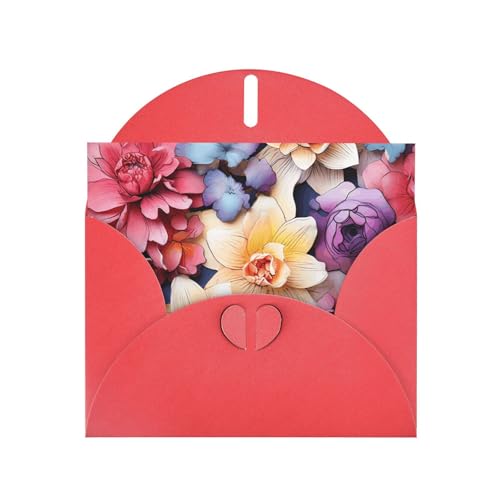 ANABPRMA Bunte Blumenmotive, doppelseitiger Glitzer-Karton, Einladungen für Weihnachten, Geburtstag, Valentinstag, Hochzeit und Party, Umschläge im Lieferumfang enthalten von ANABPRMA