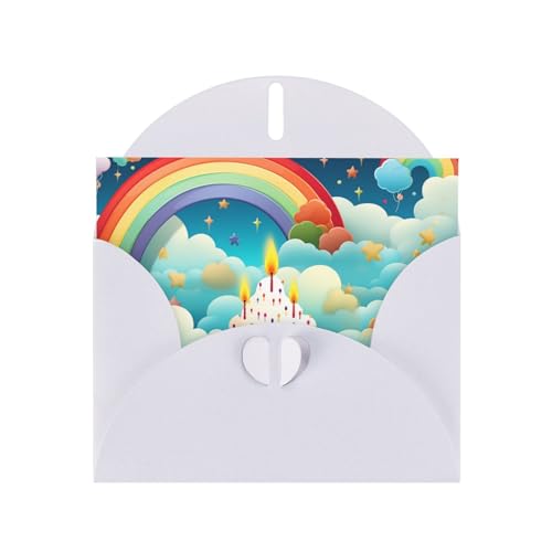ANABPRMA Regenbogen-Geburtstagskarten, doppelseitiger Glitzer-Karton, Einladungen für Weihnachten, Geburtstag, Valentinstag, Hochzeit und Party, Umschläge im Lieferumfang enthalten von ANABPRMA