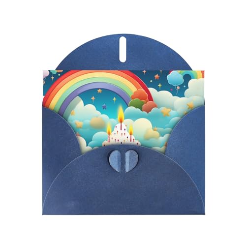 ANABPRMA Regenbogen-Geburtstagskarten, doppelseitiger Glitzer-Karton, Einladungen für Weihnachten, Geburtstag, Valentinstag, Hochzeit und Party, Umschläge im Lieferumfang enthalten von ANABPRMA