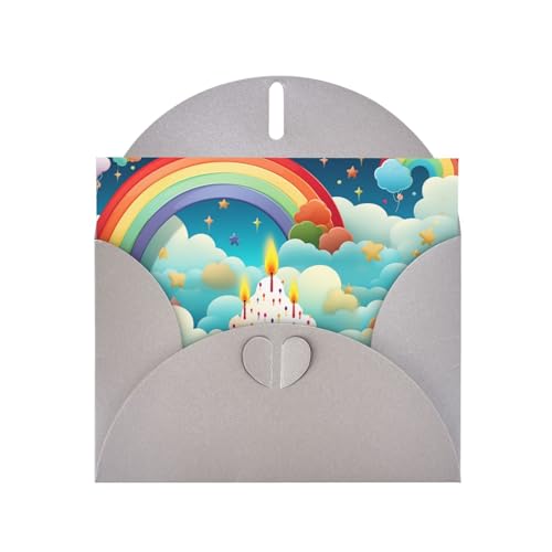 ANABPRMA Regenbogen-Geburtstagskarten, doppelseitiger Glitzer-Karton, Einladungen für Weihnachten, Geburtstag, Valentinstag, Hochzeit und Party, Umschläge im Lieferumfang enthalten von ANABPRMA
