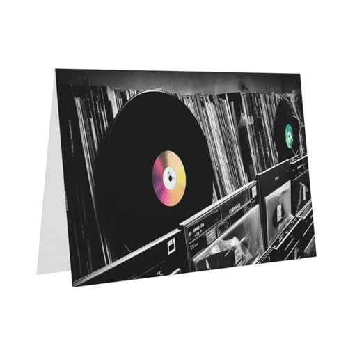 ANABPRMA Vinyl-Schallplatten-Urlaubskarten, doppelseitiger Glitzer-Karton, Einladungen für Weihnachten, Geburtstag, Valentinstag, Hochzeit und Party, Umschläge im Lieferumfang enthalten von ANABPRMA