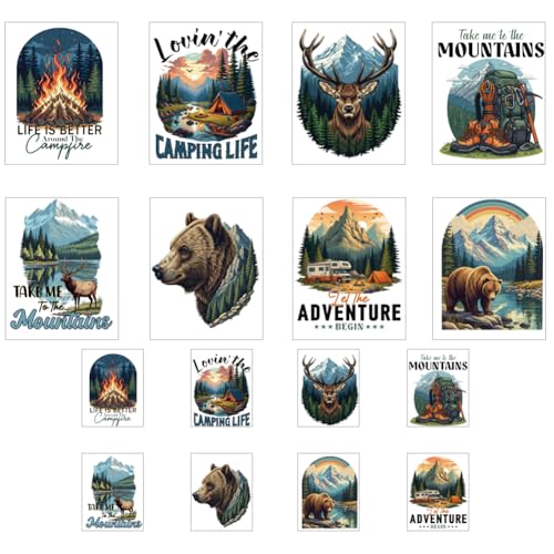 ANATTASOUL 16Pcs Bügelbilder für Textilien Abenteuer und Camping Bügelbilder Erwachsene 6.5 x 8 CM/18 x 22 CM Schnell & Einfach DIY Sticker zum Aufbügeln für Kleidung, Hosen, Hüte, Taschen ANATTASOUL 16Pcs Bügelbilder für Textilien Abenteuer und Camping Bügelbilder Erwachsene 6.5 x 8 CM/18 x 22 CM Schnell & Einfach DIY Sticker zum Aufbügeln für Kleidung, Hosen, Hüte, Taschen von ANATTASOUL