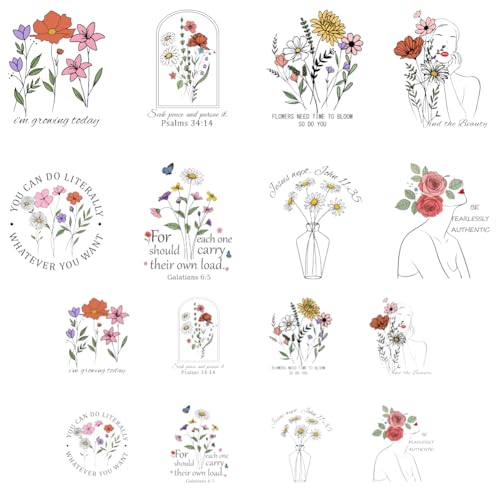 ANATTASOUL 16Pcs Bügelbilder für Textilien Blumen- Und Linienzeichnung Bügelbilder Erwachsene 6.5 x 8 CM/18 x 22 CM Schnell & Einfach DIY Sticker zum Aufbügeln für Kleidung, Hosen, Hüte, Taschen ANATTASOUL 16Pcs Bügelbilder für Textilien Blumen- Und Linienzeichnung Bügelbilder Erwachsene 6.5 x 8 CM/18 x 22 CM Schnell & Einfach DIY Sticker zum Aufbügeln für Kleidung, Hosen, Hüte, Taschen von ANATTASOUL