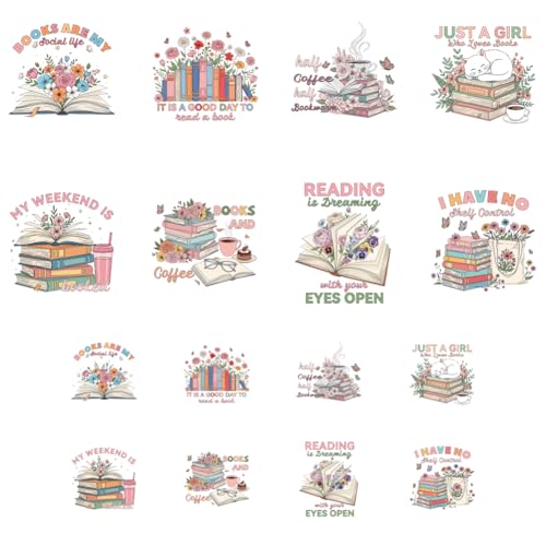 ANATTASOUL 16Pcs Bügelbilder für Textilien Bücher Und Blumen Bügelbilder Erwachsene 6.5 x 8 CM/18 x 22 CM Schnell & Einfach DIY Sticker zum Aufbügeln für Kleidung, Hosen, Hüte, Taschen ANATTASOUL 16Pcs Bügelbilder für Textilien Bücher Und Blumen Bügelbilder Erwachsene 6.5 x 8 CM/18 x 22 CM Schnell & Einfach DIY Sticker zum Aufbügeln für Kleidung, Hosen, Hüte, Taschen von ANATTASOUL
