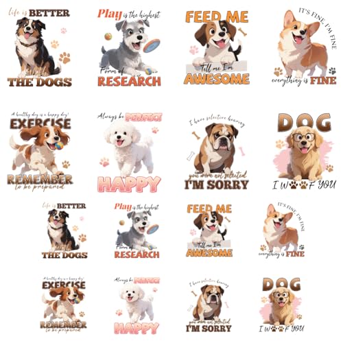 ANATTASOUL 16Pcs Bügelbilder für Textilien Hund Und Pfotenabdrücke Bügelbilder Erwachsene 6.5 x 8 CM/18 x 22 CM Schnell & Einfach DIY Sticker zum Aufbügeln für Kleidung, Hosen, Hüte, Taschen ANATTASOUL 16Pcs Bügelbilder für Textilien Hund Und Pfotenabdrücke Bügelbilder Erwachsene 6.5 x 8 CM/18 x 22 CM Schnell & Einfach DIY Sticker zum Aufbügeln für Kleidung, Hosen, Hüte, Taschen von ANATTASOUL