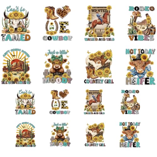 ANATTASOUL 16Pcs Bügelbilder für Textilien Western-Thema Bügelbilder Erwachsene 6.5 x 8 CM/18 x 22 CM Schnell & Einfach DIY Sticker zum Aufbügeln für Kleidung, Hosen, Hüte, Taschen ANATTASOUL 16Pcs Bügelbilder für Textilien Western-Thema Bügelbilder Erwachsene 6.5 x 8 CM/18 x 22 CM Schnell & Einfach DIY Sticker zum Aufbügeln für Kleidung, Hosen, Hüte, Taschen von ANATTASOUL