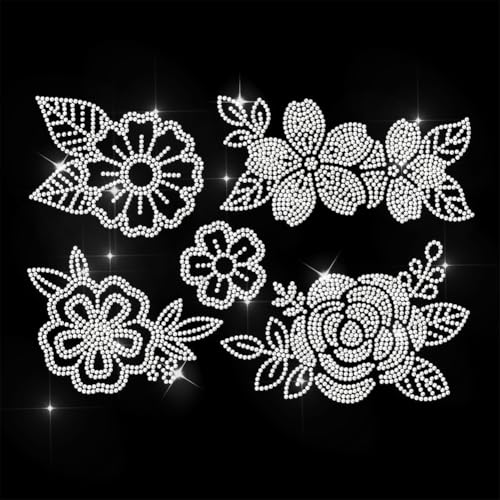 ANATTASOUL Bügeleisen Auf Strass Transfer Aufkleber 29.7×21 CM Kristall Bügelaufkleber Blumen Hotfix Bling Strass Patch Für Kleidung Hut Tragetasche DIY Kunsthandwerk Geschenke Festival von ANATTASOUL