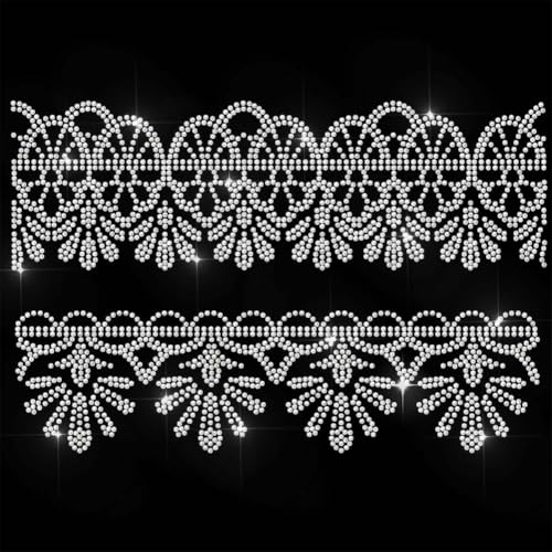 ANATTASOUL Bügeleisen Auf Strass Transfer Aufkleber 29.7×21 CM Kristall Bügelaufkleber Spitzenbesatz Hotfix Bling Strass Patch Für Kleidung Hut Tragetasche DIY Kunsthandwerk Geschenke Festival von ANATTASOUL
