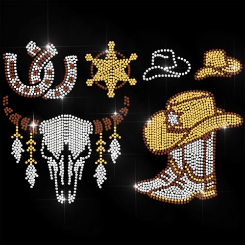 ANATTASOUL Bügeleisen Auf Strass Transfer Aufkleber Bügelaufkleber Cowboy und Stierkopf Bügelbilder für Textilien Glitzer Strass Für Kleidung Hut Tragetasche DIY Kunsthandwerk Geschenke Festival ANATTASOUL Bügeleisen Auf Strass Transfer Aufkleber Bügelaufkleber Cowboy und Stierkopf Bügelbilder für Textilien Glitzer Strass Für Kleidung Hut Tragetasche DIY Kunsthandwerk Geschenke Festival von ANATTASOUL