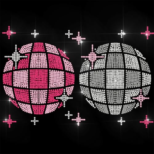 ANATTASOUL Bügeleisen Auf Strass Transfer Aufkleber Kristall Bügelaufkleber Disco-Lichtkugel Hotfix Bling Strass Patch Für Kleidung Hut Tragetasche DIY Kunsthandwerk Geschenke Festival von ANATTASOUL