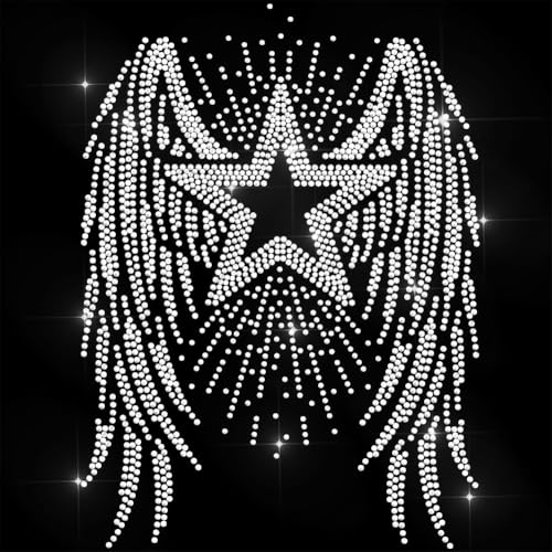 ANATTASOUL Bügeleisen Auf Strass Transfer Aufkleber Kristall Bügelaufkleber Flügelsterne Hotfix Bling Strass Patch Für Kleidung Hut Tragetasche DIY Kunsthandwerk Geschenke Festival von ANATTASOUL