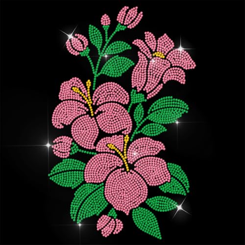 ANATTASOUL Bügeleisen Auf Strass Transfer Aufkleber Kristall Bügelaufkleber Lilie Blumen Hotfix Bling Strass Patch Für Kleidung Hut Tragetasche DIY Kunsthandwerk Geschenke Festival von ANATTASOUL