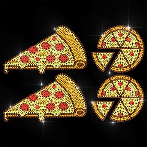 ANATTASOUL Bügeleisen Auf Strass Transfer Aufkleber Kristall Bügelaufkleber Pizza Hotfix Bling Strass Patch Für Kleidung Hut Tragetasche DIY Kunsthandwerk Geschenke Festival von ANATTASOUL
