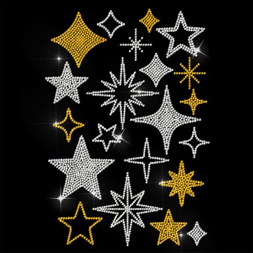 ANATTASOUL Bügeleisen Auf Strass Transfer Aufkleber Kristall Bügelaufkleber Stern Hotfix Bling Strass Patch Für Kleidung Hut Tragetasche DIY Kunsthandwerk Geschenke Festival von ANATTASOUL
