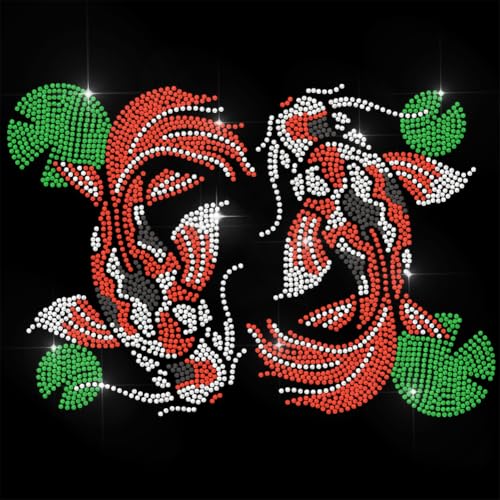 ANATTASOUL Rote Strass-Aufnäher zum Aufbügeln, Koi und Lotusblatt, glitzernd, für Kleidung, 29,5 x 20,8 cm, große Pailletten-Applikation für Jeans, Jacken, Mützen, Taschen, T-Shirts, Schuhe ANATTASOUL Rote Strass-Aufnäher zum Aufbügeln, Koi und Lotusblatt, glitzernd, für Kleidung, 29,5 x 20,8 cm, große Pailletten-Applikation für Jeans, Jacken, Mützen, Taschen, T-Shirts, Schuhe von ANATTASOUL