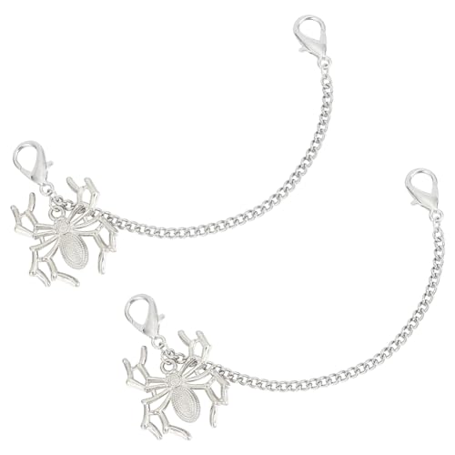 ANATTASOUL Spinnen-Charm-Schuhketten 2 Stück Silberfarbene Schuhketten Leichte Schuhdekoration Metall-Schuhkette DIY-Schuhanhänger-Kette Für Damen Freizeitschuhe Accessoires Um Ihre Schuhe ANATTASOUL Spinnen-Charm-Schuhketten 2 Stück Silberfarbene Schuhketten Leichte Schuhdekoration Metall-Schuhkette DIY-Schuhanhänger-Kette Für Damen Freizeitschuhe Accessoires Um Ihre Schuhe von ANATTASOUL
