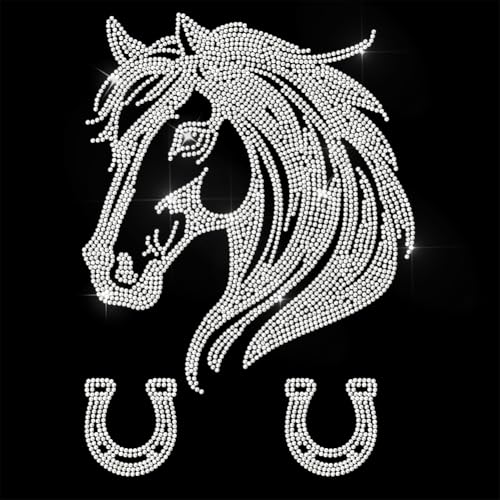 ANATTASOUL Strass-Aufkleber zum Aufbügeln auf Hotfix, Hufeisen, Diamant-Flicken, Reparaturapplikationen für Jeans, Jacken, T-Shirts, Hosen, Taschen, Kleidung, DIY-Dekoration, Schneidereien-Zubehör von ANATTASOUL
