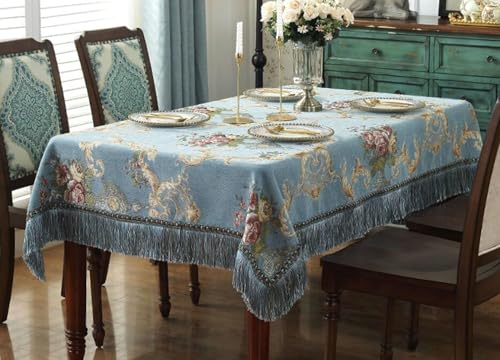 ANAZOZ 130x180 cm Tischdecke Rechteckig, Tischdecke Hochzeit Abwaschbare Chenille Vintage Jacquard mit Blumen und Quasten ANAZOZ 130x180 cm Tischdecke Rechteckig, Tischdecke Hochzeit Abwaschbare Chenille Vintage Jacquard mit Blumen und Quasten von ANAZOZ