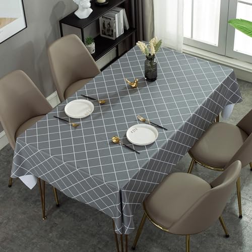 ANAZOZ PVC Tischdecke 120x170cm, Tischtuch Wachstuch Abwaschbar Tischdecke Hochzeit Deko Einfarbig Grau mit Weißem Linienmuster ANAZOZ PVC Tischdecke 120x170cm, Tischtuch Wachstuch Abwaschbar Tischdecke Hochzeit Deko Einfarbig Grau mit Weißem Linienmuster von ANAZOZ