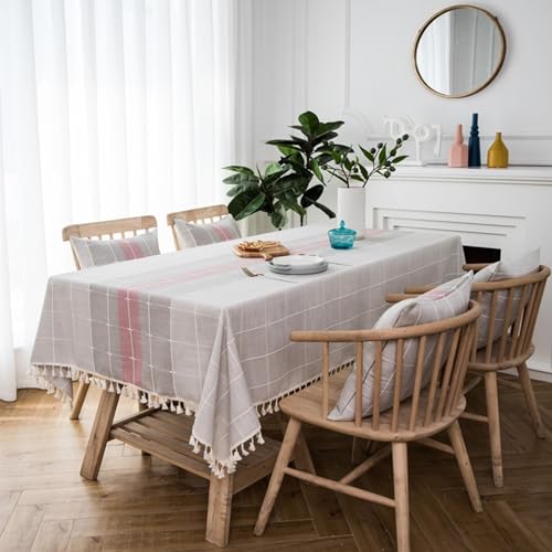 ANAZOZ Tischdecke 120x160cm Rechteckig, Tischdecke Polyester Abwaschbar Tischdeko für Esstisch Kariert mit Fransen ANAZOZ Tischdecke 120x160cm Rechteckig, Tischdecke Polyester Abwaschbar Tischdeko für Esstisch Kariert mit Fransen von ANAZOZ
