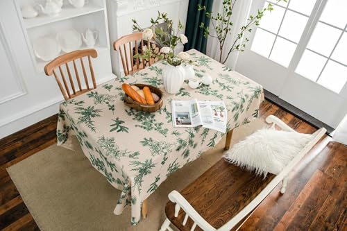 ANAZOZ Tischdecke 140 cm Breit 260 Lang, Tischdeko Abwaschbare für Esstisch Baumwolle Leinen mit Blättermuster ANAZOZ Tischdecke 140 cm Breit 260 Lang, Tischdeko Abwaschbare für Esstisch Baumwolle Leinen mit Blättermuster von ANAZOZ