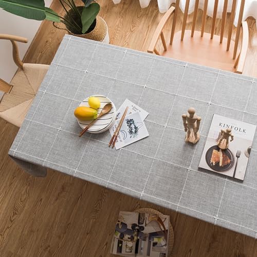 ANAZOZ Tischdecke Quadratisch 90x90cm, Tischdecken Polyester Abwaschbar Tischdecke für Landhaus Einfarbig Graues Karomuster ANAZOZ Tischdecke Quadratisch 90x90cm, Tischdecken Polyester Abwaschbar Tischdecke für Landhaus Einfarbig Graues Karomuster von ANAZOZ