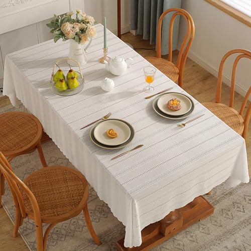 ANAZOZ Tischdecke Rechteckig 110x170cm, Tischtücher Chenille Abwaschbar Tischdecke Hochzeit Deko Einfarbig Weiße Aushöhlung ANAZOZ Tischdecke Rechteckig 110x170cm, Tischtücher Chenille Abwaschbar Tischdecke Hochzeit Deko Einfarbig Weiße Aushöhlung von ANAZOZ