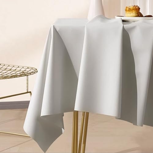 ANAZOZ Tischdecke Rechteckig 120x160 cm, Tischdeko für Esstisch Abwaschbare aus PVC Tischdecke Einfarbig Grau von ANAZOZ