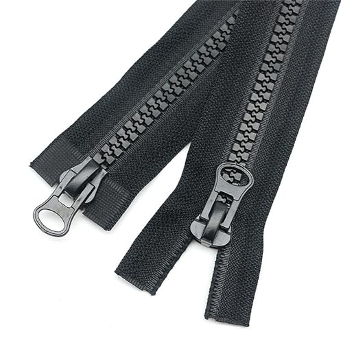 2 Stück 70 CM #8 Reißverschluss Zipper, Teilbar Schwarz Reißverschluss, Reissverschluss Zipper, Reißverschlüsse für Jacken Nähen Mäntel (70CM) von ANBOO