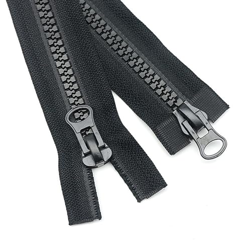 2 Stück 80 CM #8 Reißverschluss Zipper, Teilbar Schwarz Reißverschluss, Reissverschluss Zipper, Reißverschlüsse für Jacken Nähen Mäntel (80CM) von ANBOO