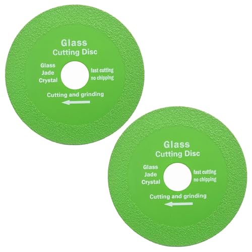 2 Stück Glas Schneiden Trennscheiben 100, Flexscheiben Glasschneidescheibe, Glas Schleifen, 100 X 15 X 22.23mm Glass Cutting Disc, Winkelschleifer Scheiben für Dickes Glas Keramik Marmor Schneiden von ANBOO