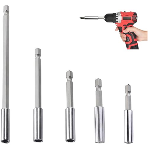 ANBOO 5tlg Bit Verlängerung Akkuschrauber,50/60/75/100/150mm,Magnet Bithalter Set,1/4" Sechskantschaft,Magnetische Bithalter,Bitverlängerung Set,Geeignet Für Elektrische Bohrmaschine,Schraubendreher von ANBOO