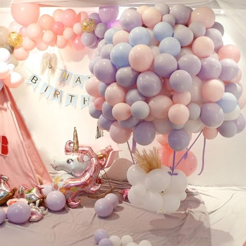 ANBOO Ballonbogen Pastell, Ballon-Girlande mit 151 Luftballons, Geburtstagsbanner, Hut und nummerierte Luftballons für Geburtstagsfeier. von ANBOO