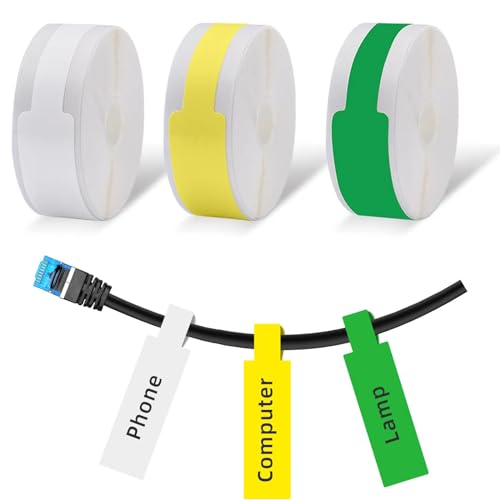 ANBOO 3 Rollen P15 Kabeletiketten, Thermoetiketten, 7 mm x 12 mm x 109 mm, selbstklebendes Etikett, kompatibel mit dem Etikettendrucker P15, 65 Etiketten/Rolle ANBOO 3 Rollen P15 Kabeletiketten, Thermoetiketten, 7 mm x 12 mm x 109 mm, selbstklebendes Etikett, kompatibel mit dem Etikettendrucker P15, 65 Etiketten/Rolle von ANBOO