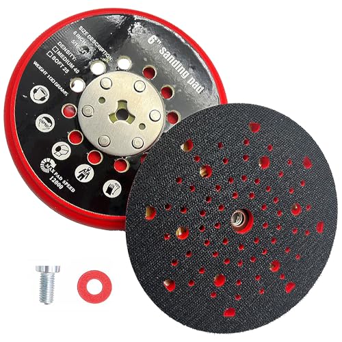 Schleifscheibe, 150 mm, Schleifplatte, Schleifplatte, Multihole, kompatibel mit elektrischen Schleifmaschinen für Bosch RSM6045, GEX 34-150, GEX 40-150, mit Schrauben und Dichtung, Rot von ANBOO