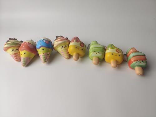 Anboor Mini Lebensmittel Squishies Spielzeuge - 8 Stück Weiche Kawaii Eis am Stiel Quetsch Stressabbau Sensorik Spielzeuge für Kinder, Langsam Rückfedernde Schlüsselanhänger Fidget Toys für Partytüten Anboor Mini Lebensmittel Squishies Spielzeuge - 8 Stück Weiche Kawaii Eis am Stiel Quetsch Stressabbau Sensorik Spielzeuge für Kinder, Langsam Rückfedernde Schlüsselanhänger Fidget Toys für Partytüten von ANBOOR