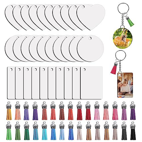 ANBOWEI 120 Stück Sublimation Schlüsselanhänger Rohlinge Set mit Wärmeübertragungs MDF Blanko 3 Formen, Quasten Anhänger Biegeringe Schlüsselring mit Kette für DIY Personalisiert Basteln ANBOWEI 120 Stück Sublimation Schlüsselanhänger Rohlinge Set mit Wärmeübertragungs MDF Blanko 3 Formen, Quasten Anhänger Biegeringe Schlüsselring mit Kette für DIY Personalisiert Basteln von ANBOWEI