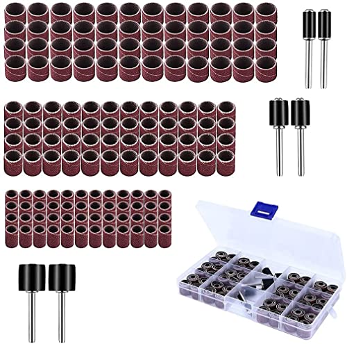 ANBOWEI 150pcs Schleifhülsen Satz, Einschließlich 144pcs Schleifband Sleeves und 6pcs Schleifwalzen, Schleiftrommel Schleifaufsätze für Dremel Drehwerkzeug mit Frei Box ANBOWEI 150pcs Schleifhülsen Satz, Einschließlich 144pcs Schleifband Sleeves und 6pcs Schleifwalzen, Schleiftrommel Schleifaufsätze für Dremel Drehwerkzeug mit Frei Box von ANBOWEI